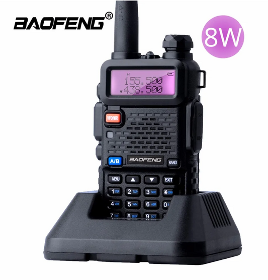 Baofeng UV‑5R – Conjunto de 2 Walkie Talkies - Alcance até 8 km