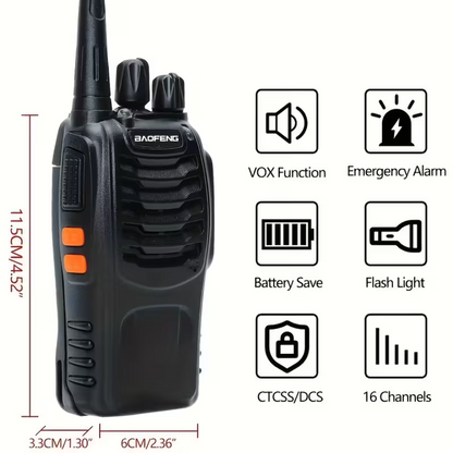 Baofeng 88E - Conjunto de 2 Walkie Talkies - Alcance até 5 km