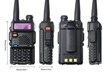 Baofeng UV‑5R – Conjunto de 2 Walkie Talkies - Alcance até 8 km