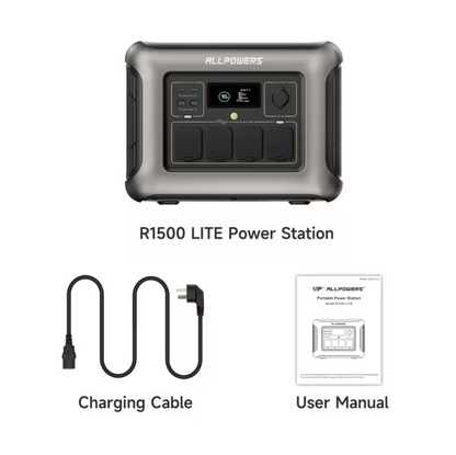 ALLPOWERS R1500 Powerstation Portátil 1800W + Painel Solar 400W