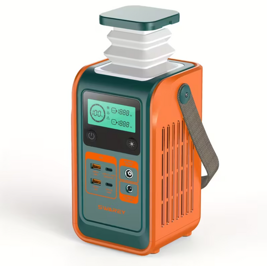 SWAREY Estação de Energia Portátil 192Wh - Power Bank Solar com Fast Charging 140W
