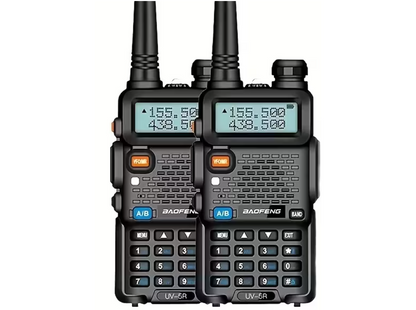 Baofeng UV‑5R – Conjunto de 2 Walkie Talkies - Alcance até 8 km