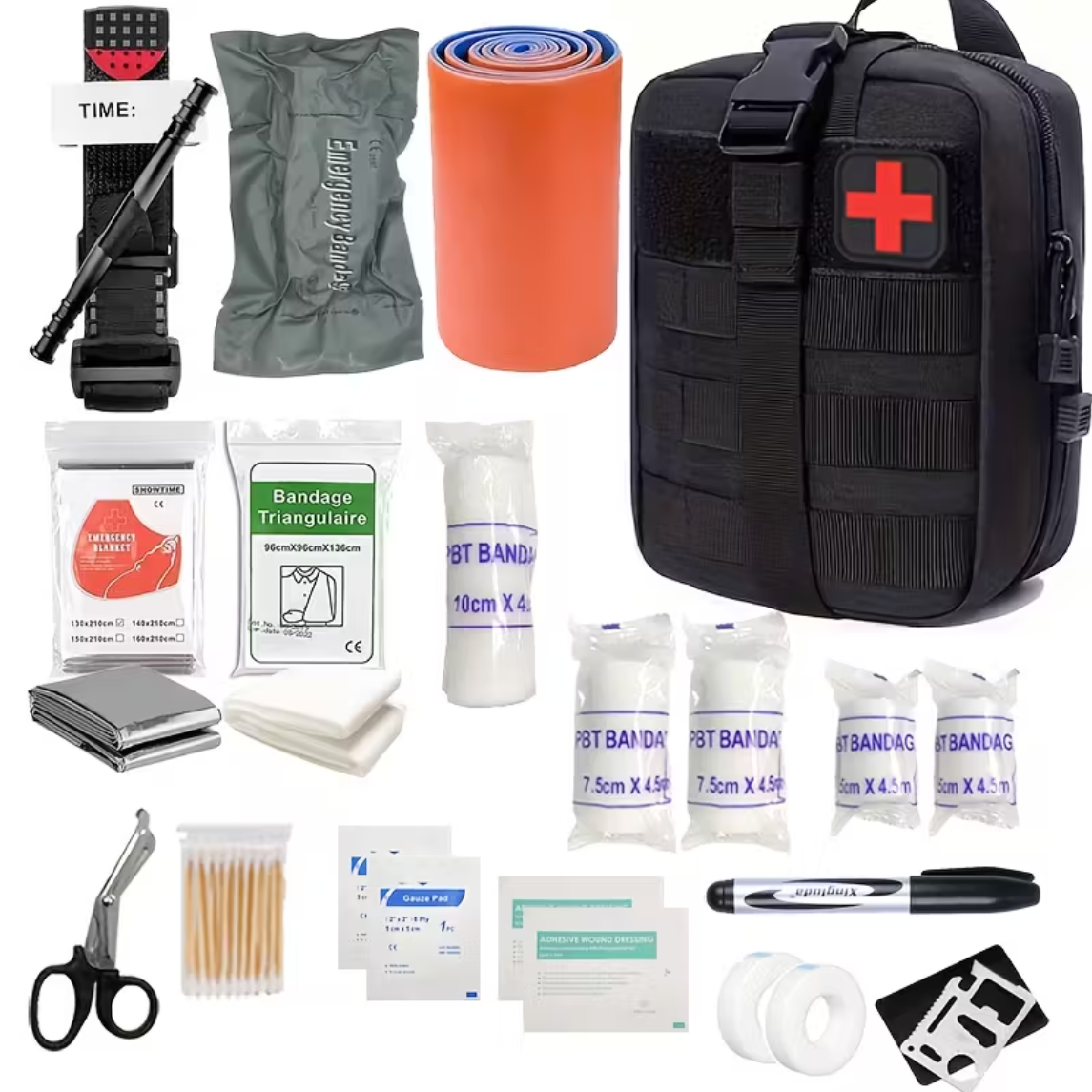 Kit de Primeiros Socorros Completo – Bolsa Tática de Emergência