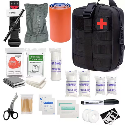 Kit de Primeiros Socorros Completo – Bolsa Tática de Emergência