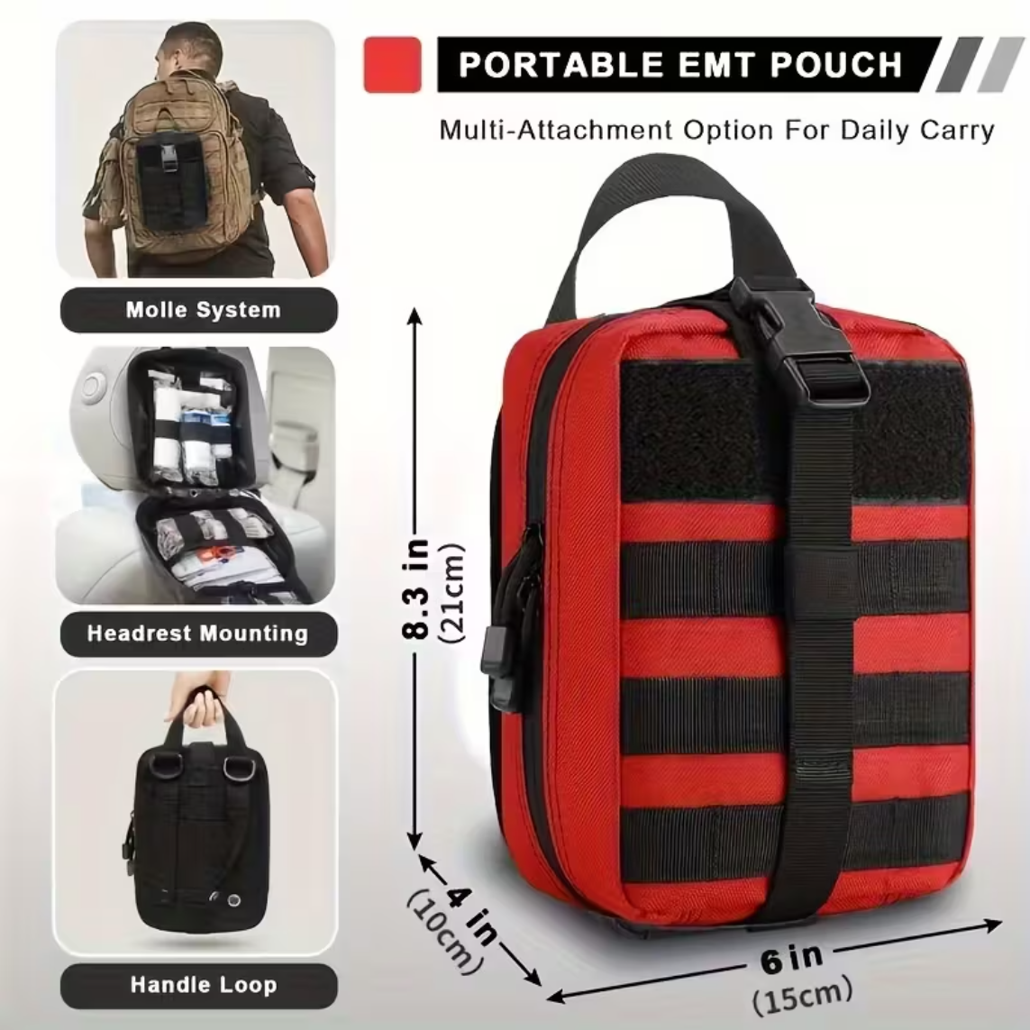 Kit de Primeiros Socorros Completo – Bolsa Tática de Emergência
