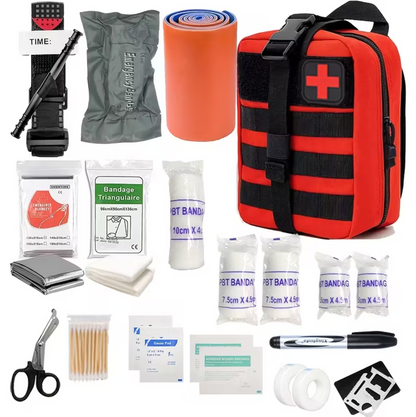Kit de Primeiros Socorros Completo – Bolsa Tática de Emergência